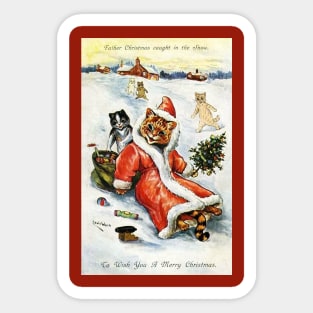 Father Christmas - Louis Wain Sticker